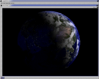 The earth, with atmosphere and volumetric clouds