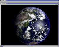 The earth, with atmosphere and volumetric clouds